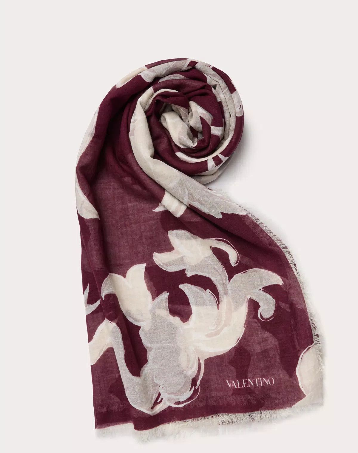 Valentino oc11z0725 Size:OS/ Gryphon Shawl In Cotton in Brown/White Size ONE SIZE - 1 Thumbnail