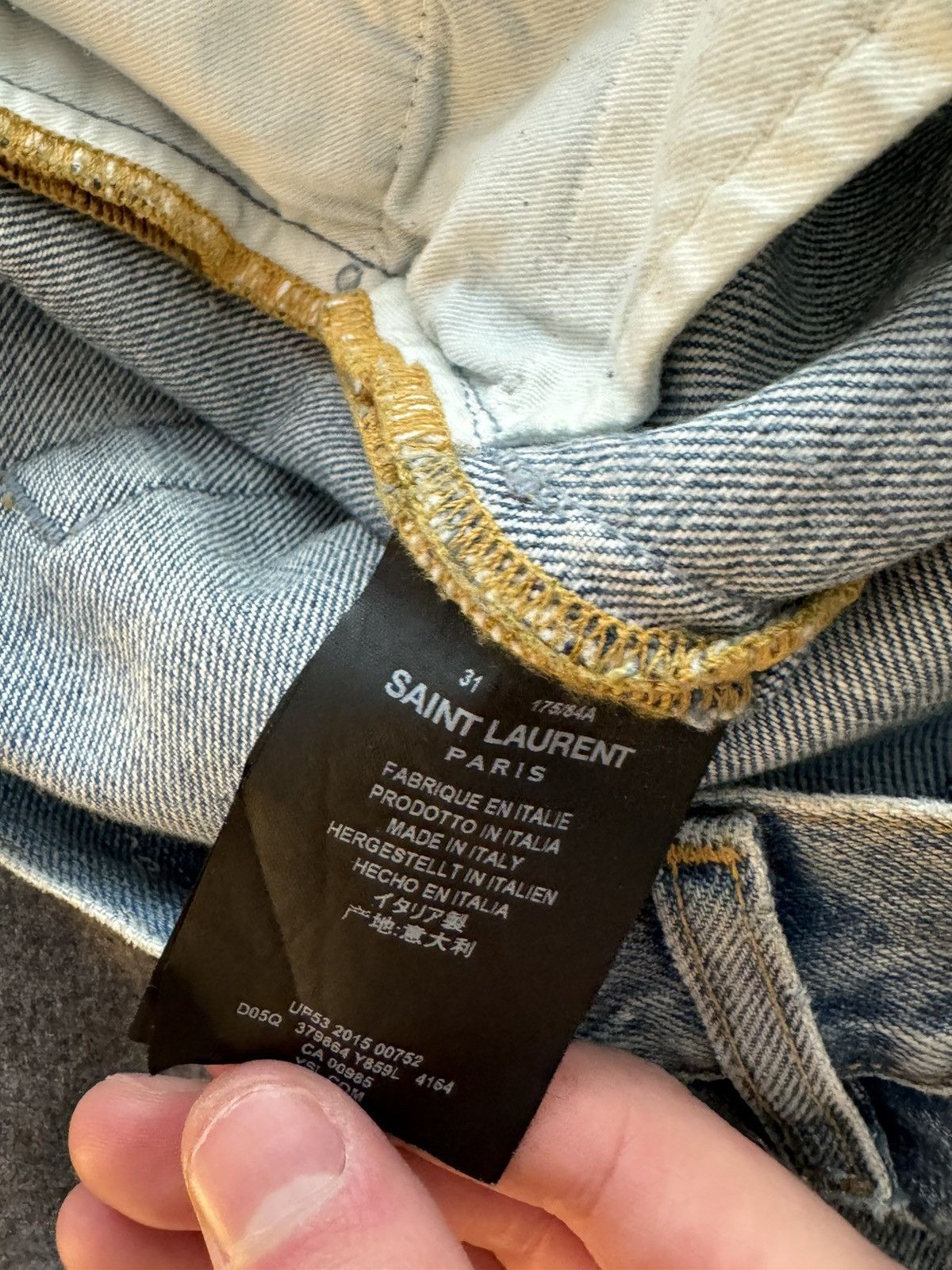 Saint Laurent Paris Saint Laurent D02 Distressed Repair Denim (2015) Size US 31 - 4 Thumbnail