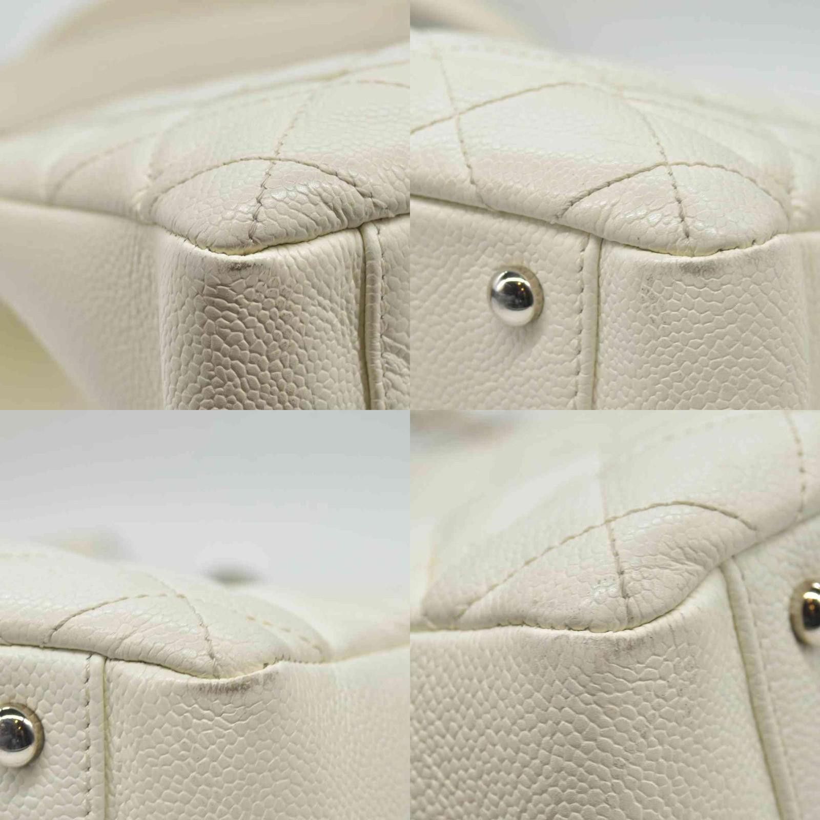 Chanel $3500 Chanel Caviar Quilted XL Grand Shopping Tote GST White Size ONE SIZE - 3 Thumbnail
