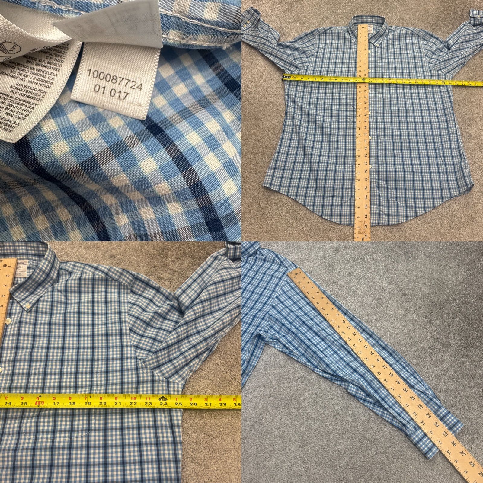 Brooks Brothers VINTAGE Brooks Brothers 1818 Regent Polo Shirt Mens XL Blue Plaid Button-Down Non-Iron Classic Shirt Mens XL Blue Plaid Size US XL / EU 56 / 4 - 8 Thumbnail