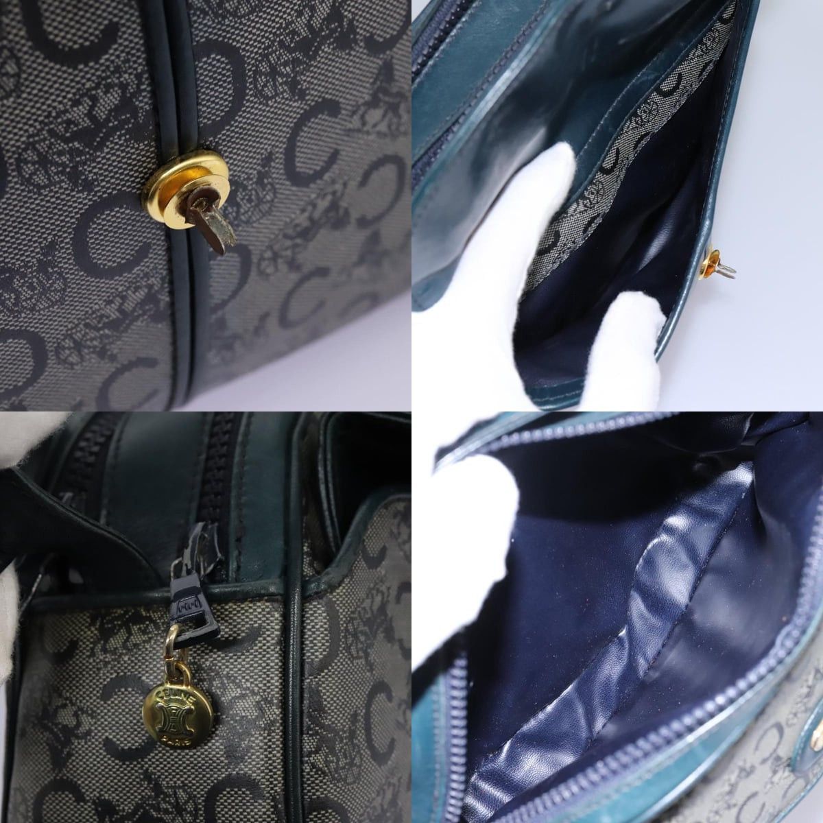 Celine CELINE C Sulky Shoulder Bag Pvc Navy Gold Size ONE SIZE - 12 Thumbnail