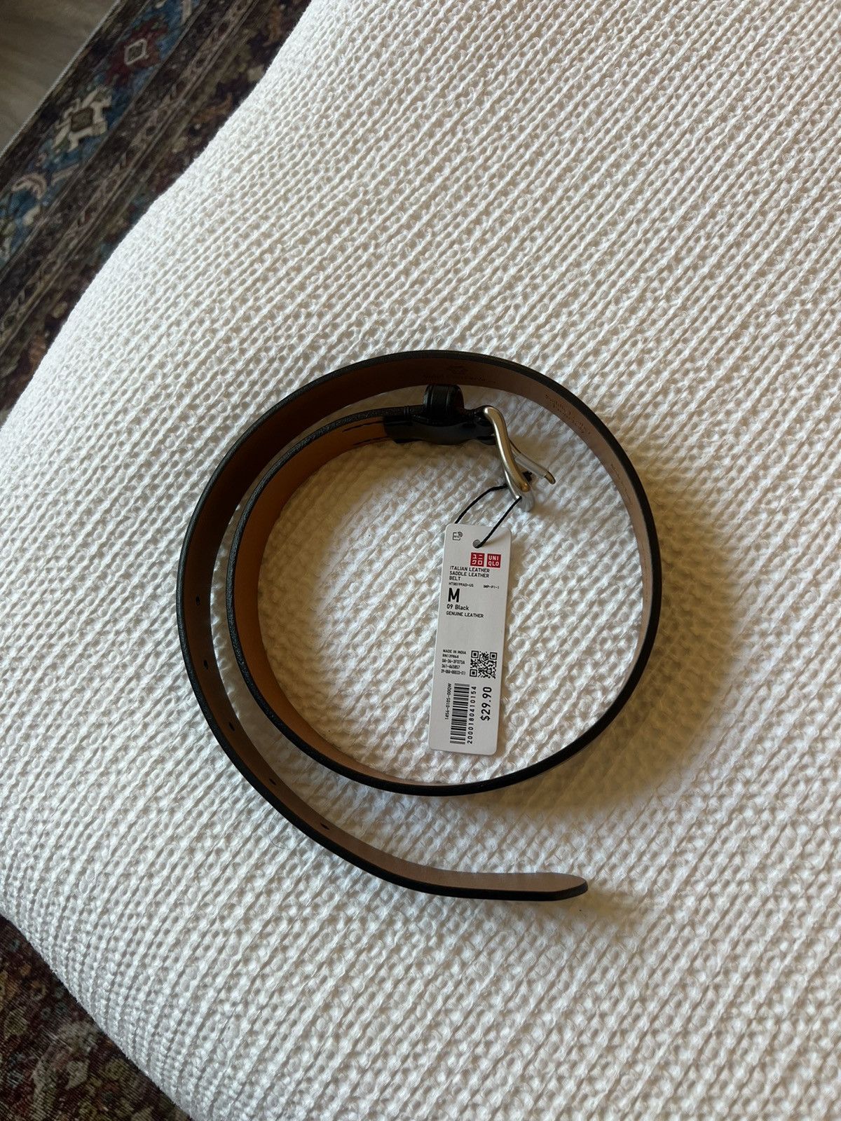 Uniqlo Uniqlo Italian Saddle Leather Black Belt Size 32 - 2 Thumbnail