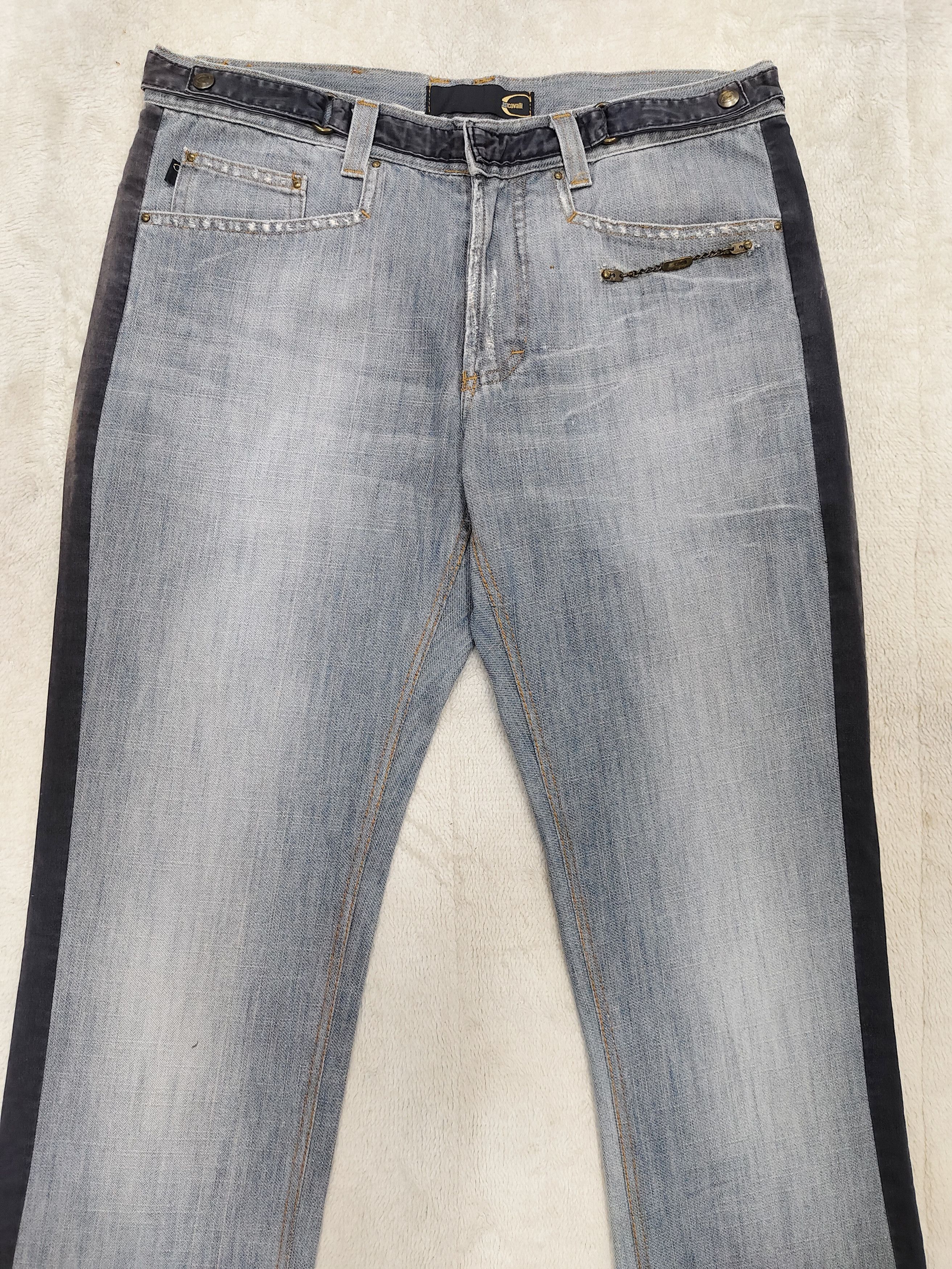 Just Cavalli Just Cavalli💥Y2K Side Striped Belt Clain Pocket Distressed Size US 34 / EU 50 - 2 Thumbnail
