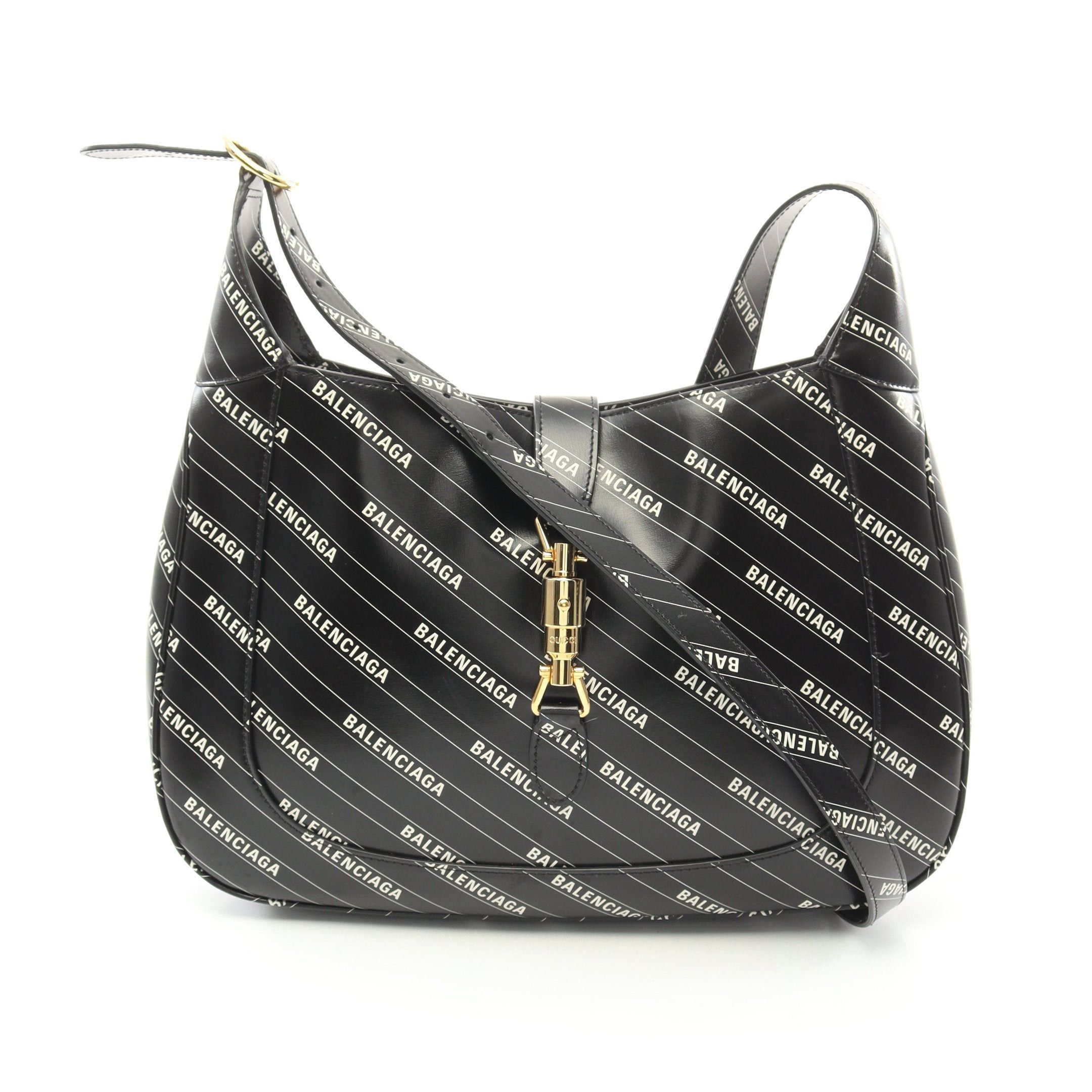 Gucci Gucci Gucci * Balenciaga Hacker Jackie 1961 Shoulder Bag Leather Black White Size ONE SIZE - 1 Thumbnail