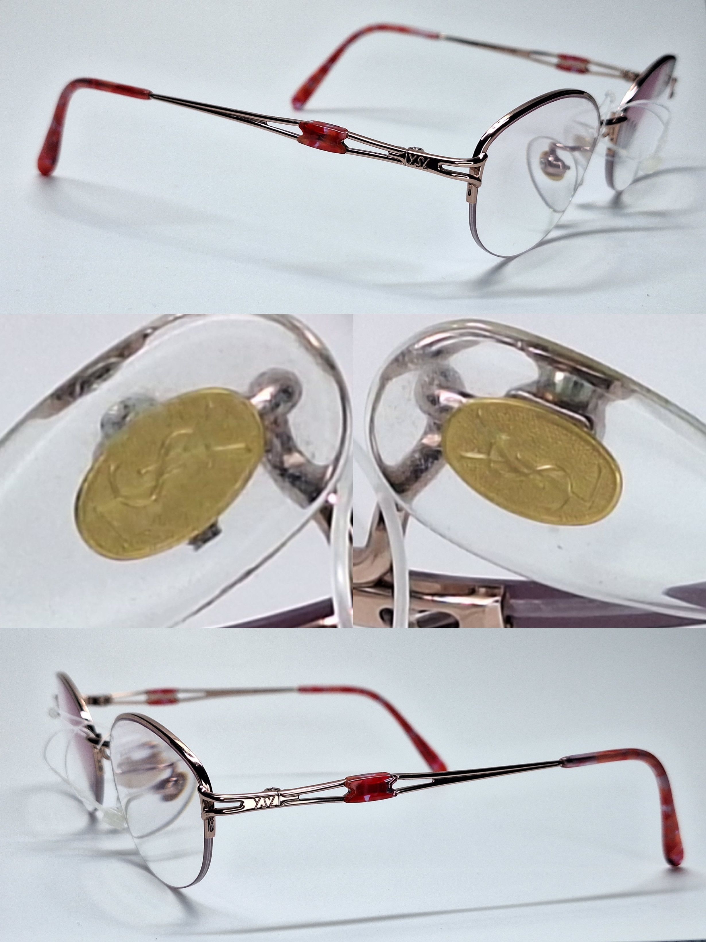 Yves Saint Laurent Yves Saint Laurent 30-0079 PureTitan Half-Rimless Eyeglasses Size ONE SIZE - 7 Thumbnail