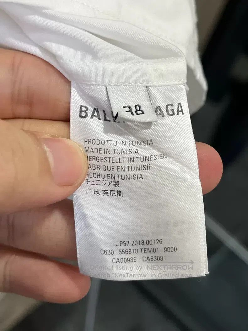 Balenciaga Balenciaga Back Grey Logo White Shirt Size XS / US 0-2 / IT 36-38 - 4 Thumbnail