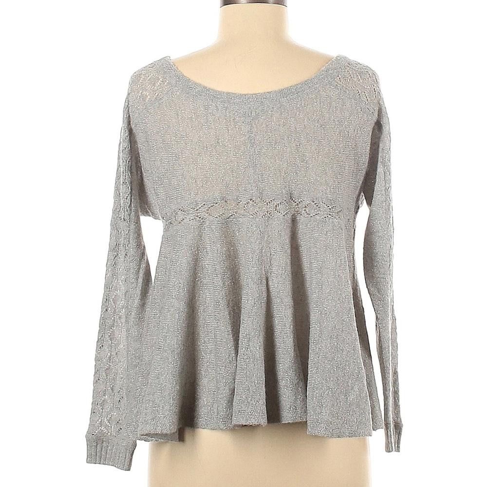 Designer Anthropologie Knitted & Knotted baby doll pull over sweater Size XS / US 0-2 / IT 36-38 - 2 Thumbnail