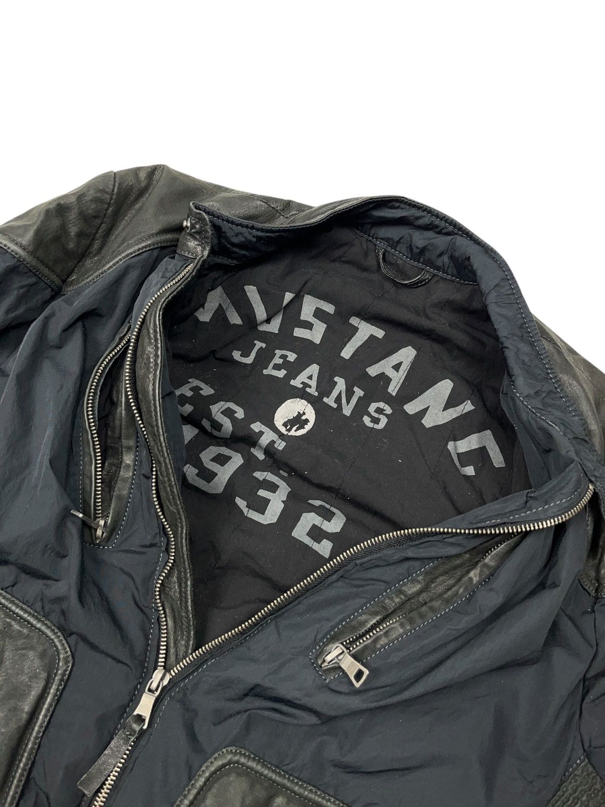 Mustang × Vintage Vintage Mustang Racing Leather Jacket Balenciaga Style Size US M / EU 48-50 / 2 - 6 Thumbnail