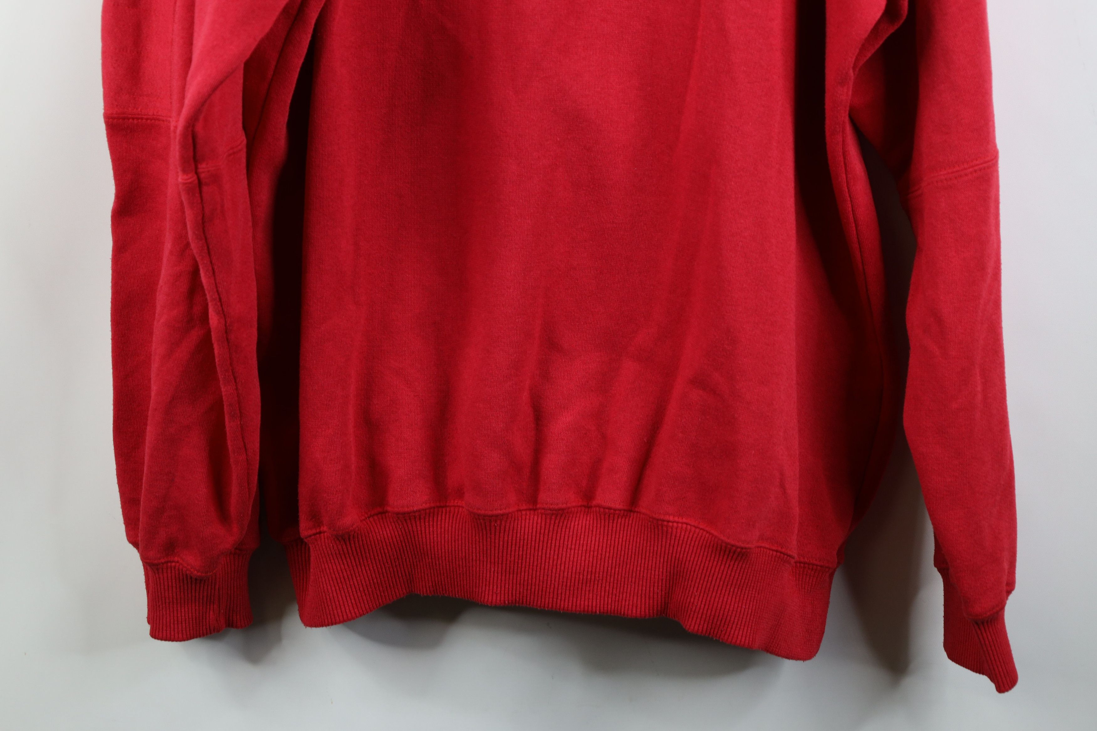 Vintage Vintage 90s Streetwear Faded Heavy Collared Sweatshirt Red Size US L / EU 52-54 / 3 - 15 Thumbnail