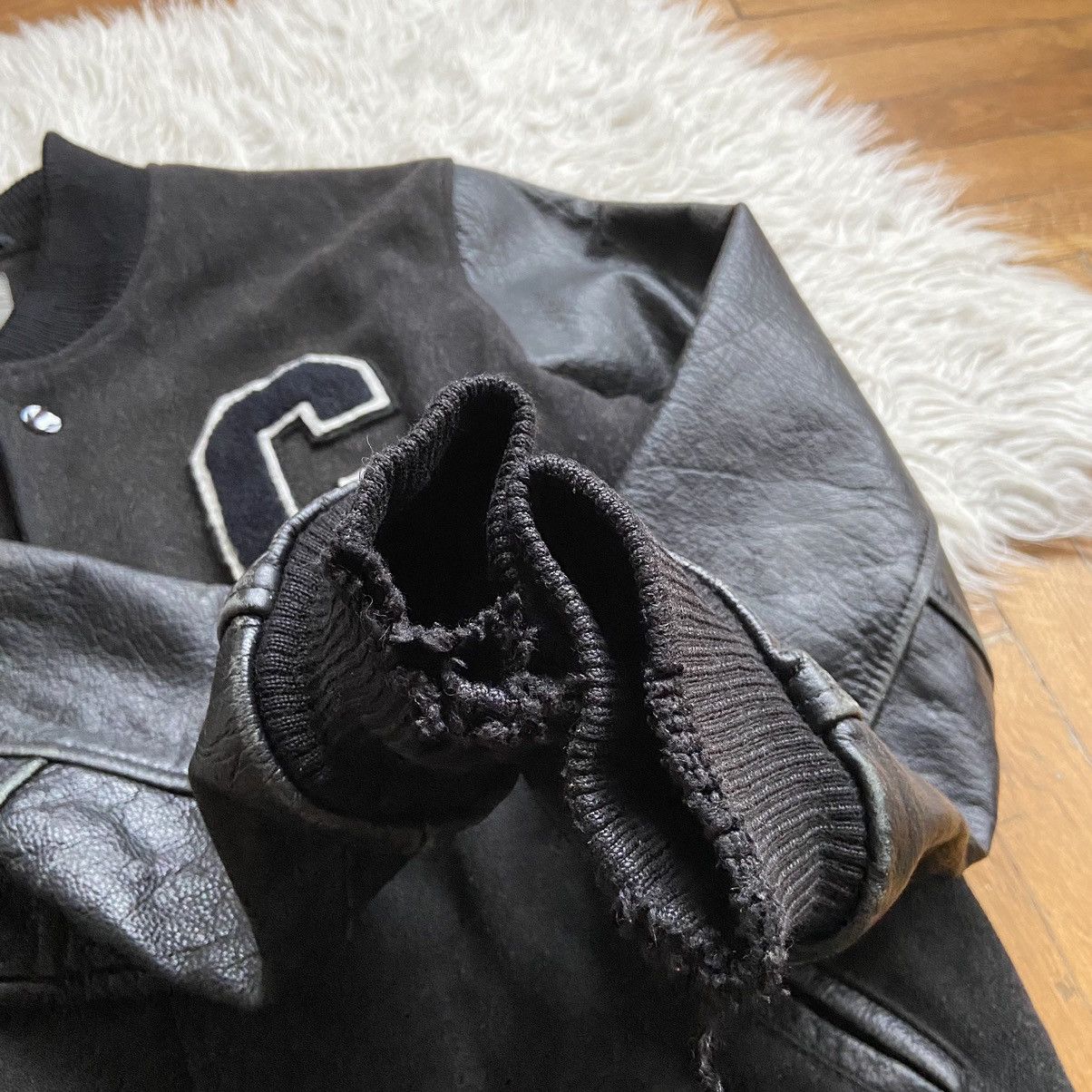 Carhartt × Carhartt Wip × Vintage 📌 Vintage Rare Carhartt Bandit Leather Varsity Jacket Size US S / EU 44-46 / 1 - 17 Thumbnail