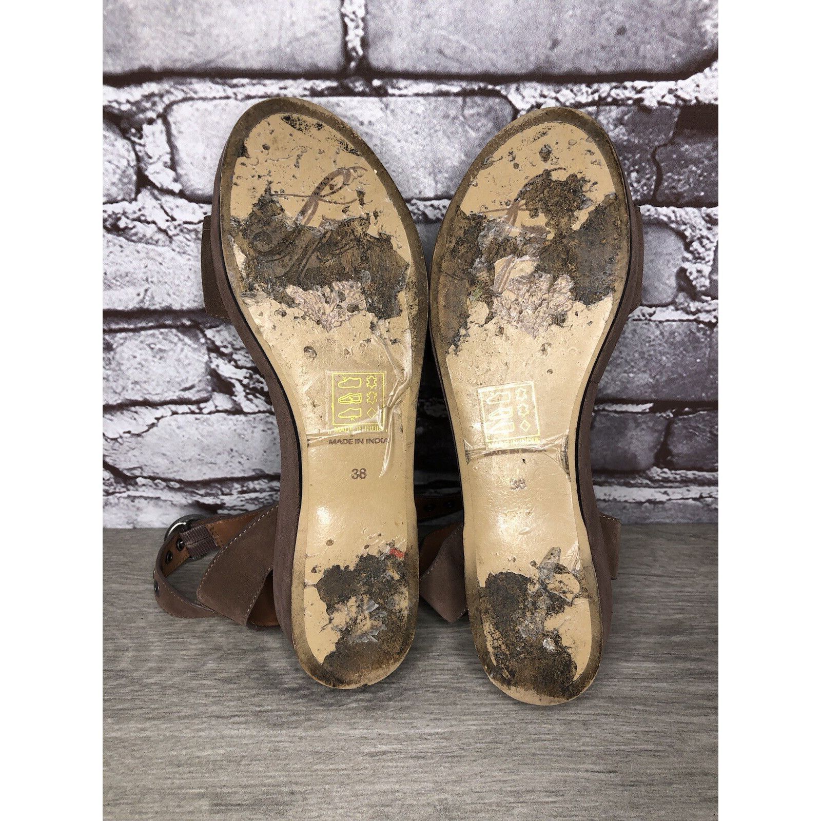 Free People Free People Plum Taupe Suede Platform Ankle Strap Sandals Wo Size US 8 / IT 38 - 8 Thumbnail