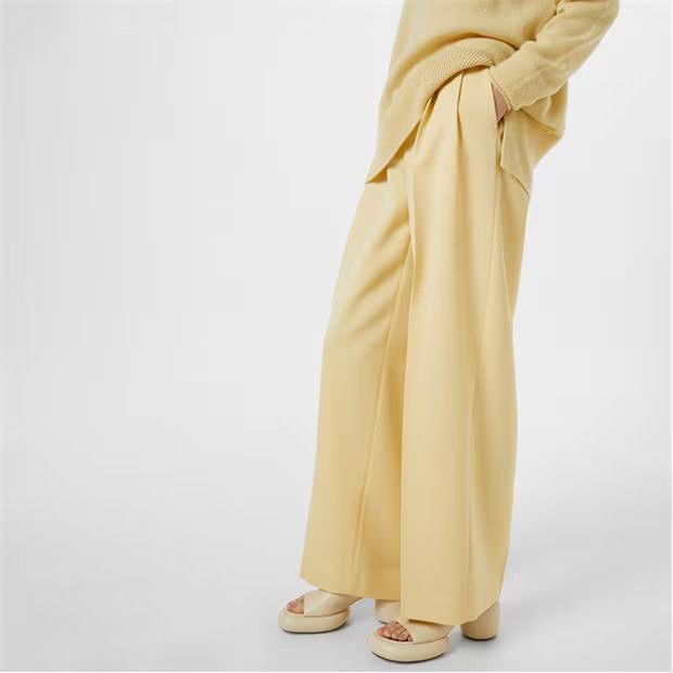 Jil Sander o1g2r1mq1024 Belted Pant in Butter Size 25" / US 0 / IT 36 - 4 Thumbnail