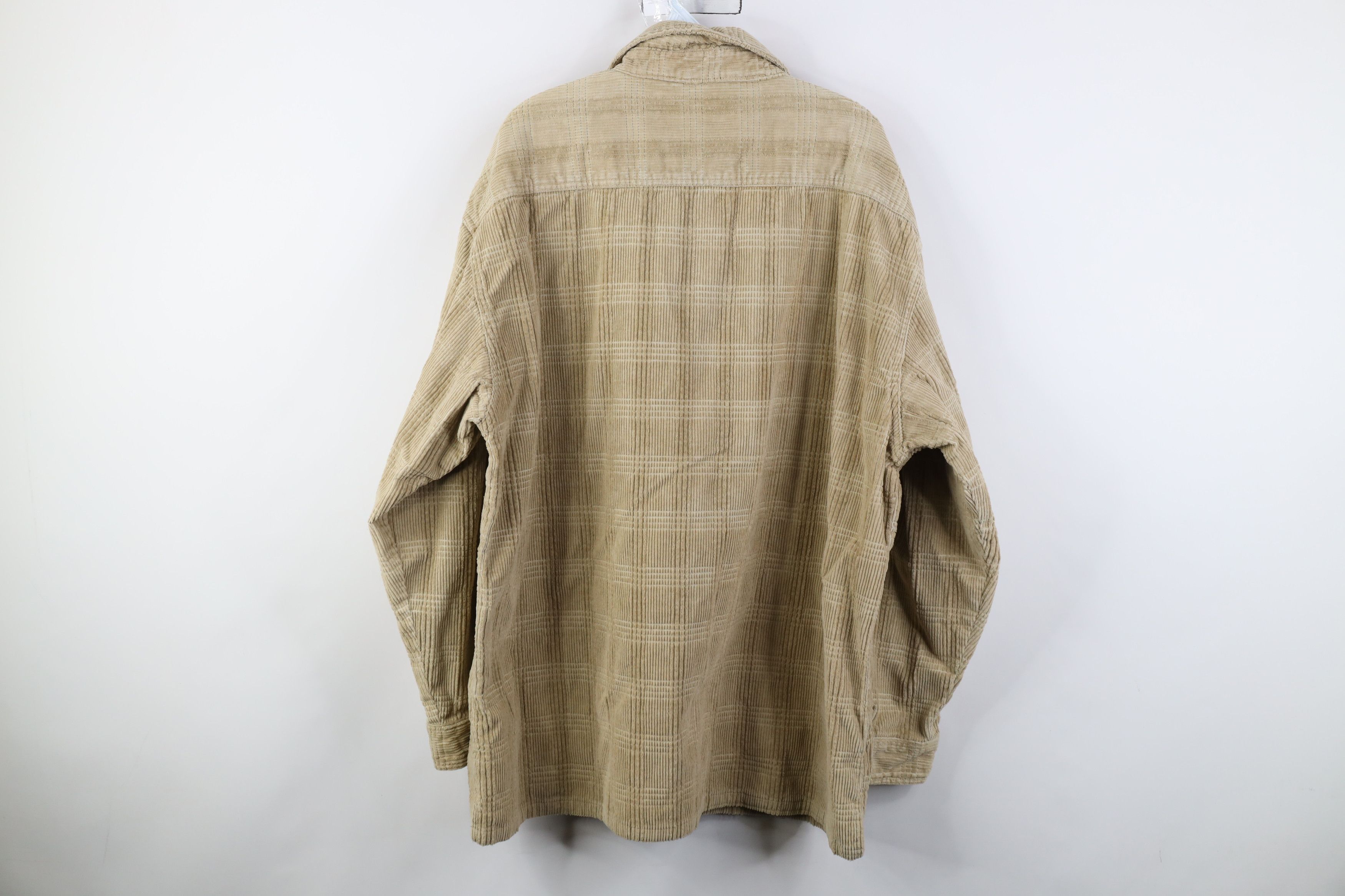 Vintage Vintage 90s Streetwear Corduroy Collared Henley Shirt Jacket Size US XL / EU 56 / 4 - 8 Thumbnail