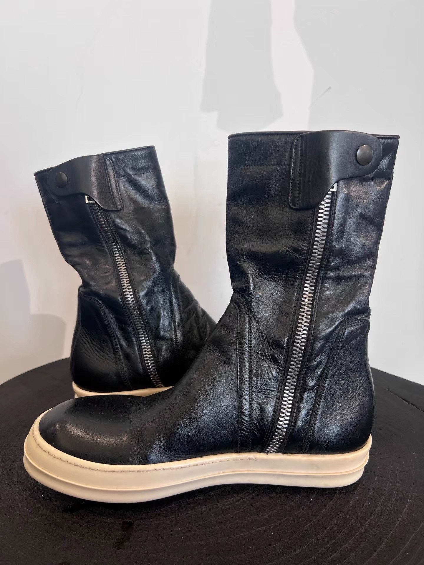 Rick Owens Rick Owens Mainline Leather Mid-Calf Boots K35 Size US 7 / EU 40 - 3 Thumbnail