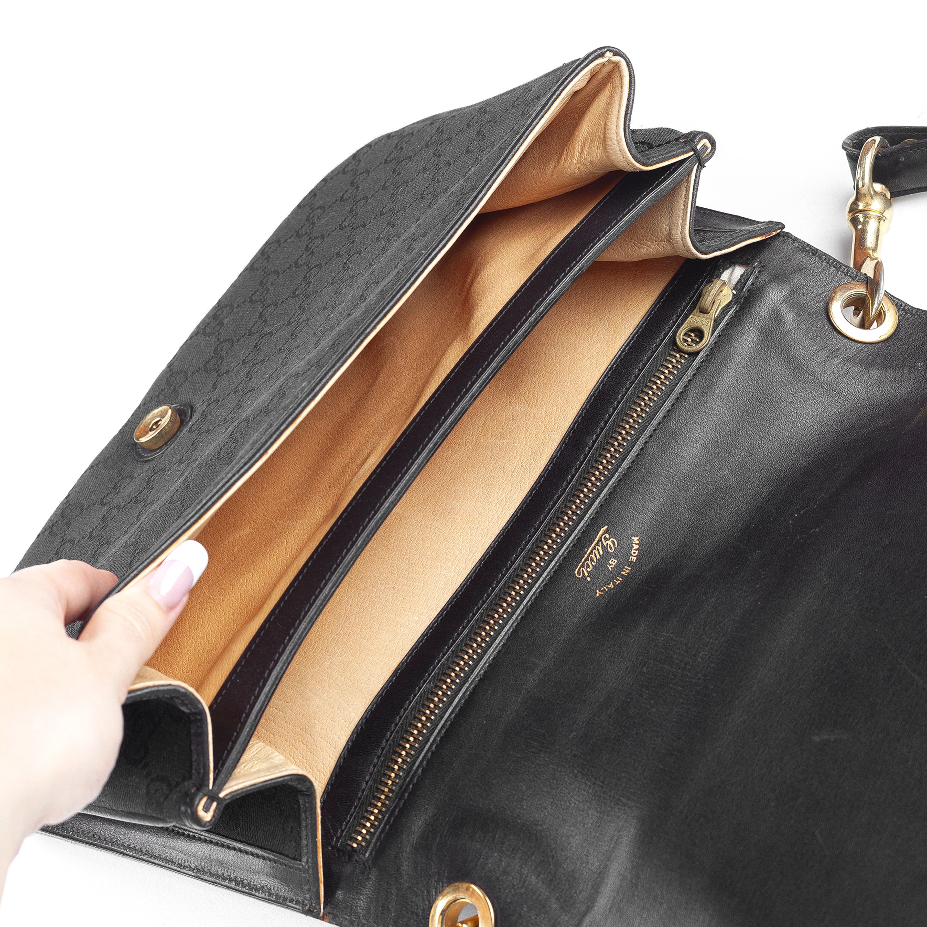Gucci Gucci Rare 1950’s Black Monogram Vintage Crossbody Bag Size ONE SIZE - 3 Thumbnail