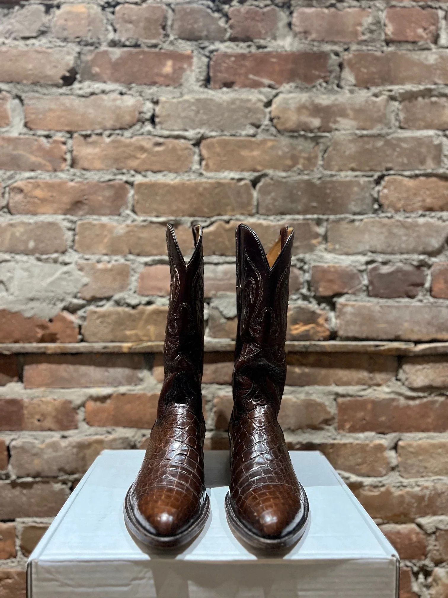 Lucchese Lucchese Full Quill Caiman Cowboy Boots Size US 8 / EU 41 - 4 Thumbnail