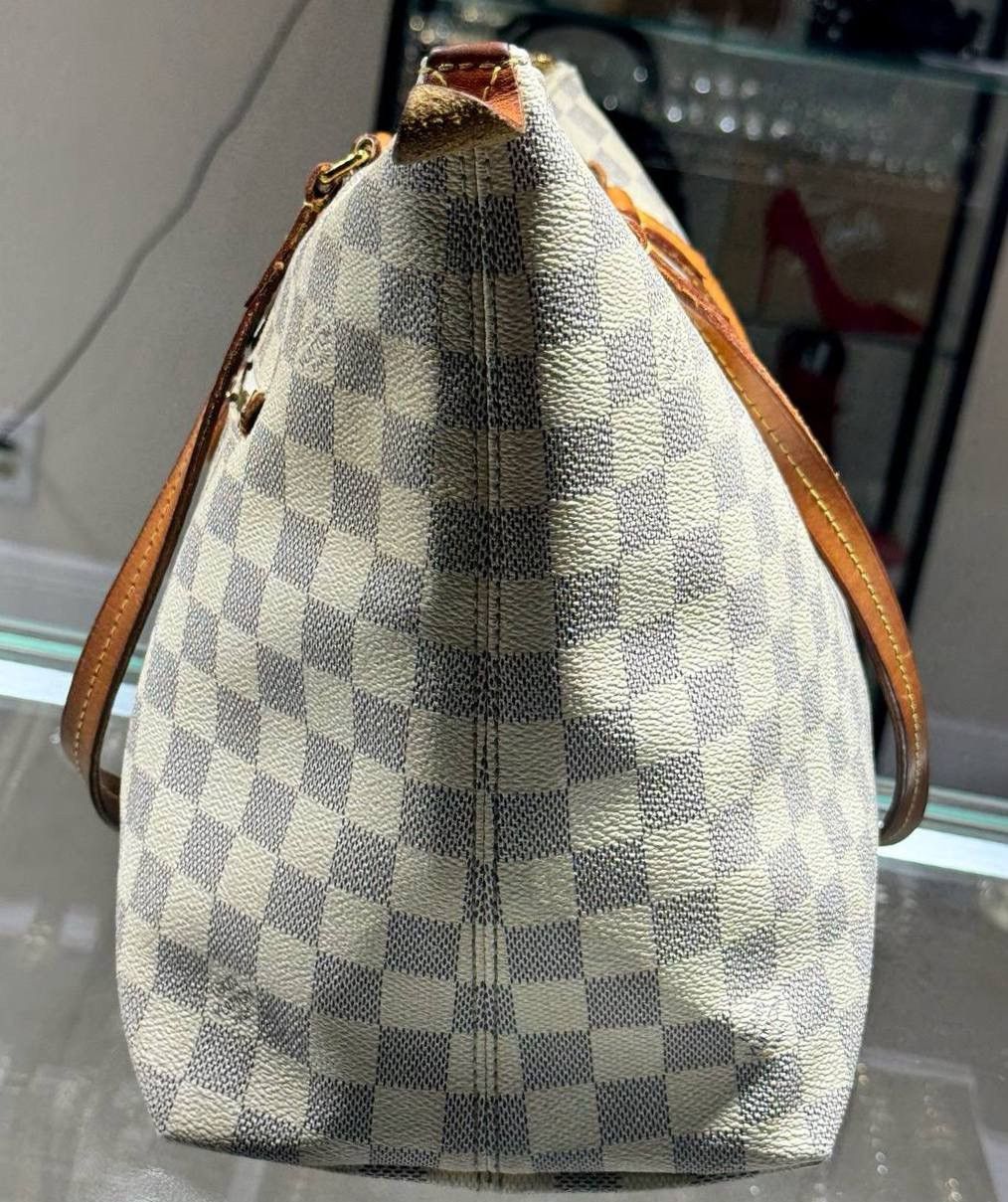 Louis Vuitton AUTH LOUIS VUITTON Iena MM Damier Azu Tote Bag Box Dust Azur Size ONE SIZE - 4 Thumbnail