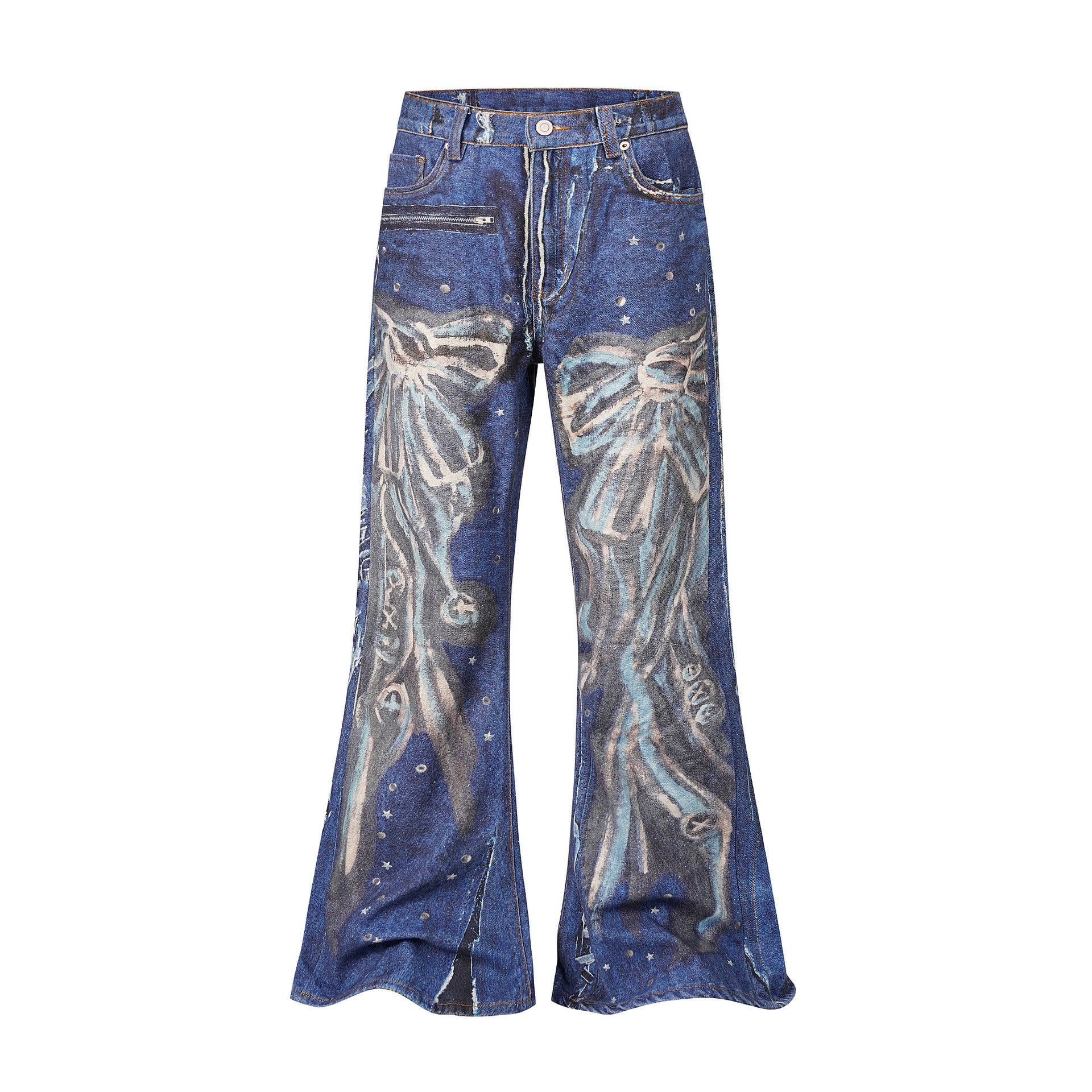 Japanese Brand × Jean Hand Painted Printed 3D Jeans Wide Leg Size US 36 / EU 52 - 9 Thumbnail