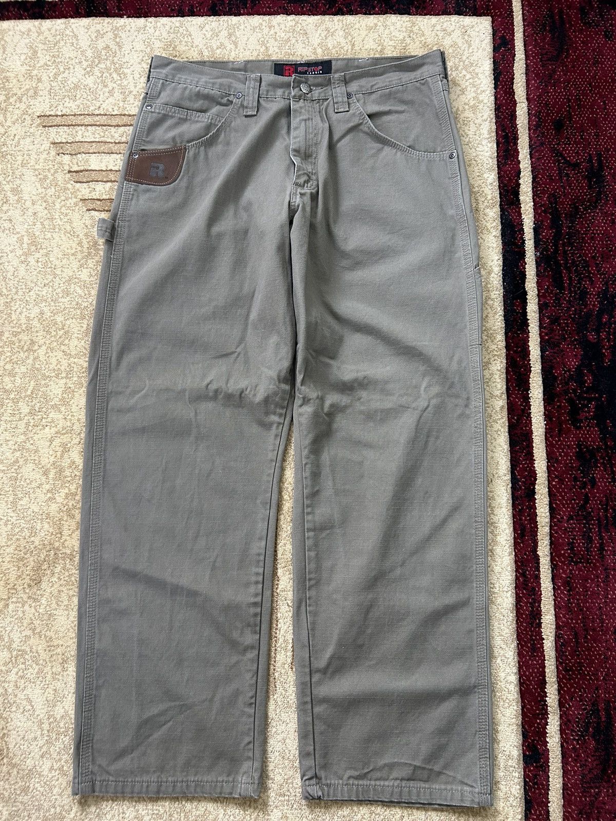 Japanese Brand × Vintage × Wrangler Vintage Wrangler Riggs Workwear Olive Carpenter Pants Size US 34 / EU 50 - 7 Thumbnail