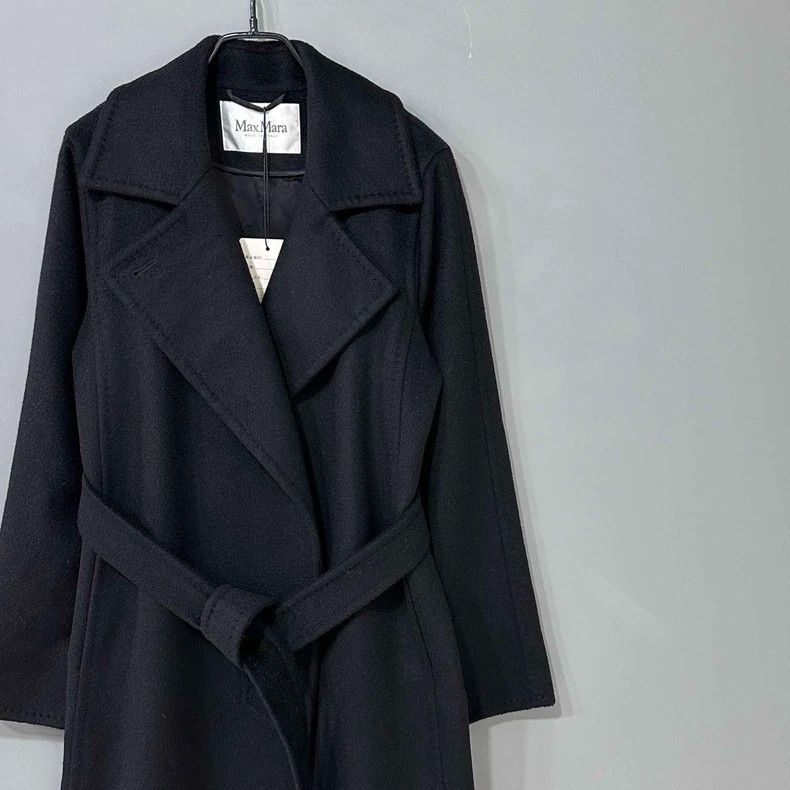 Max Mara Max Mara Long black coat Size L / US 10 / IT 46 - 2 Thumbnail