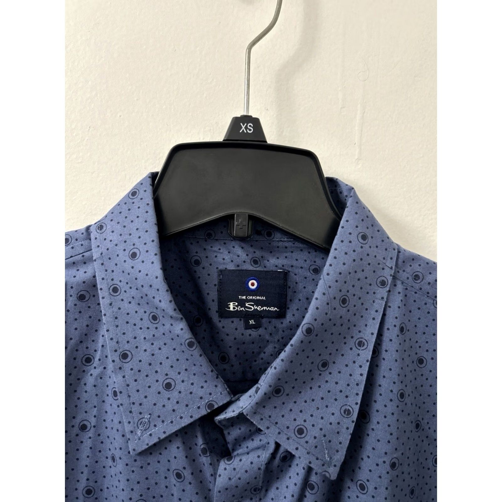 Ben Sherman Ben Sherman Shirt Mens XL Blue Polka Dot Button-Down Pocket Logo Long Sleeve Size US XL / EU 56 / 4 - 5 Thumbnail