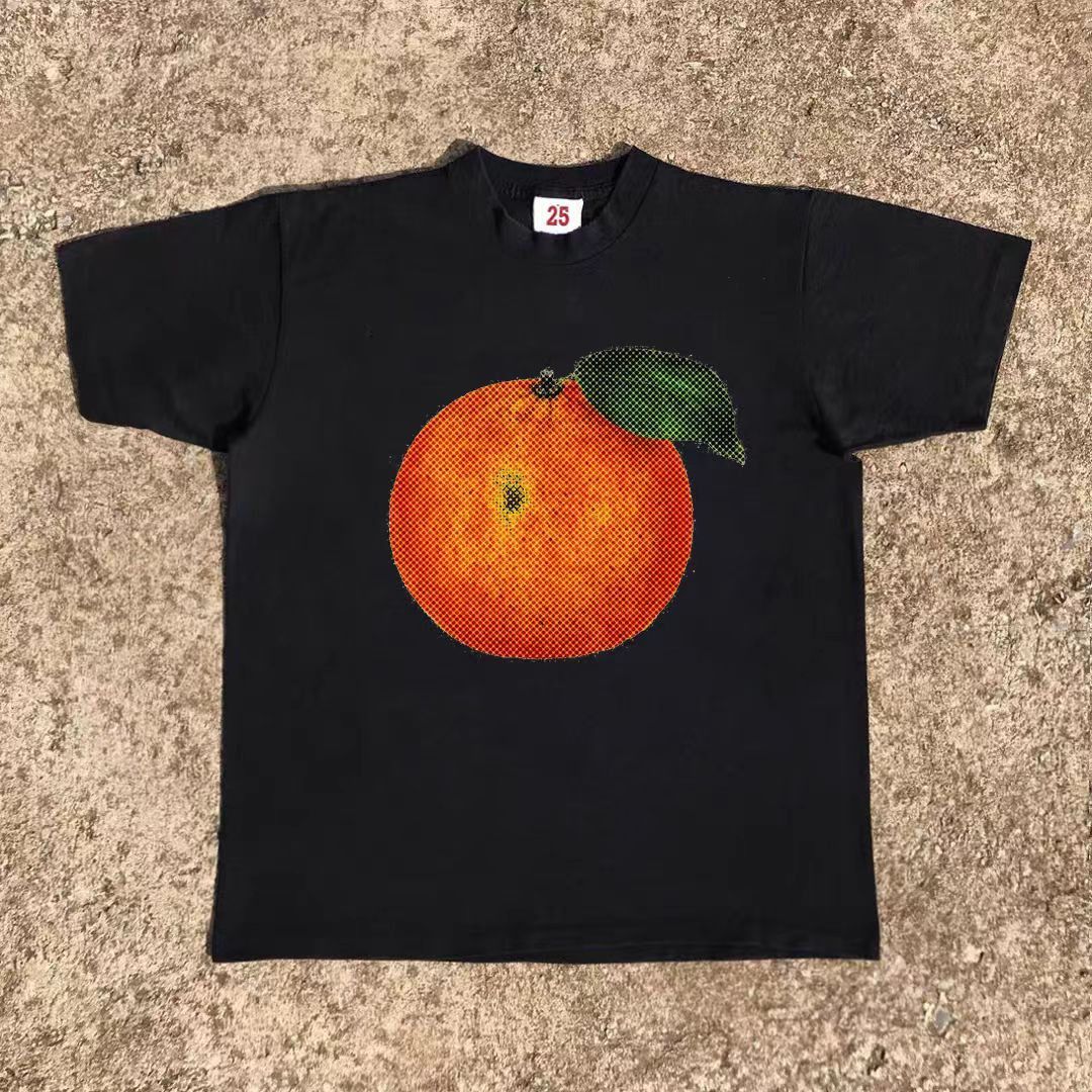 Vintage Black retro orange print cotton t-shirt Size US M / EU 48-50 / 2 - 1 Thumbnail