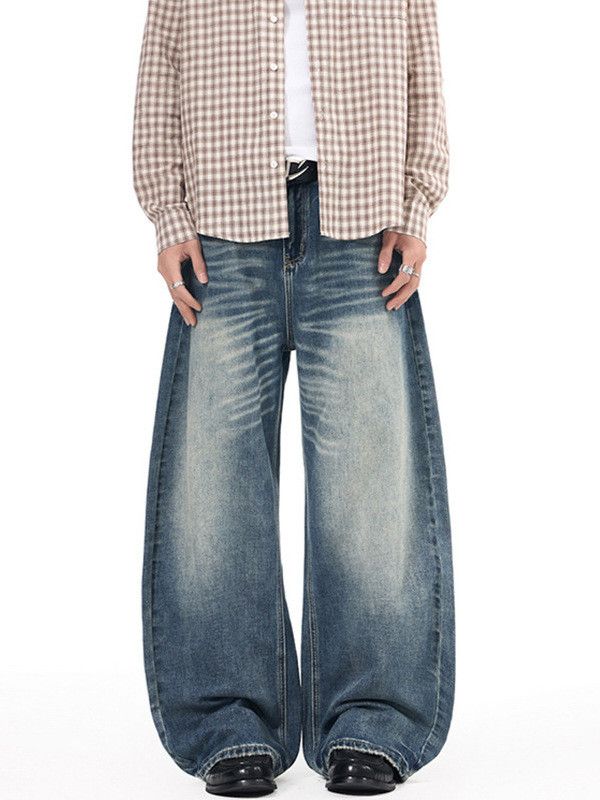 Vintage American retro washed whiskered cleanfit jeans Size US 32 / EU 48 - 1 Thumbnail
