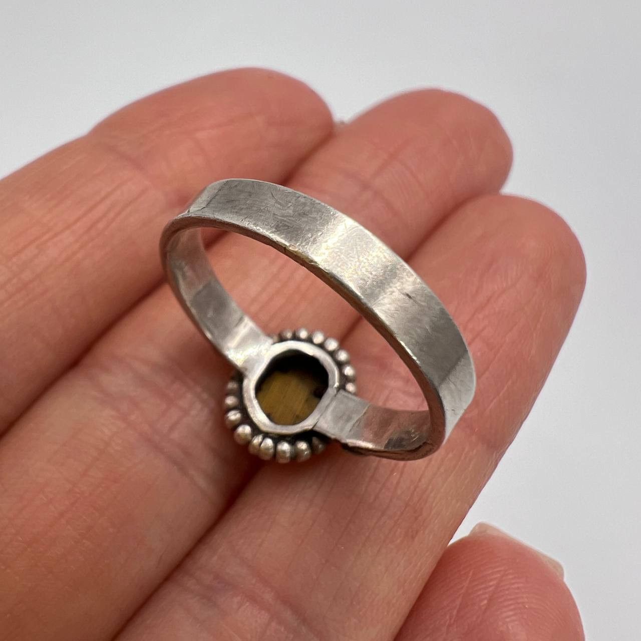 Vintage Sterling Silver 925 Ring Tiger's Eye Stone Size 8