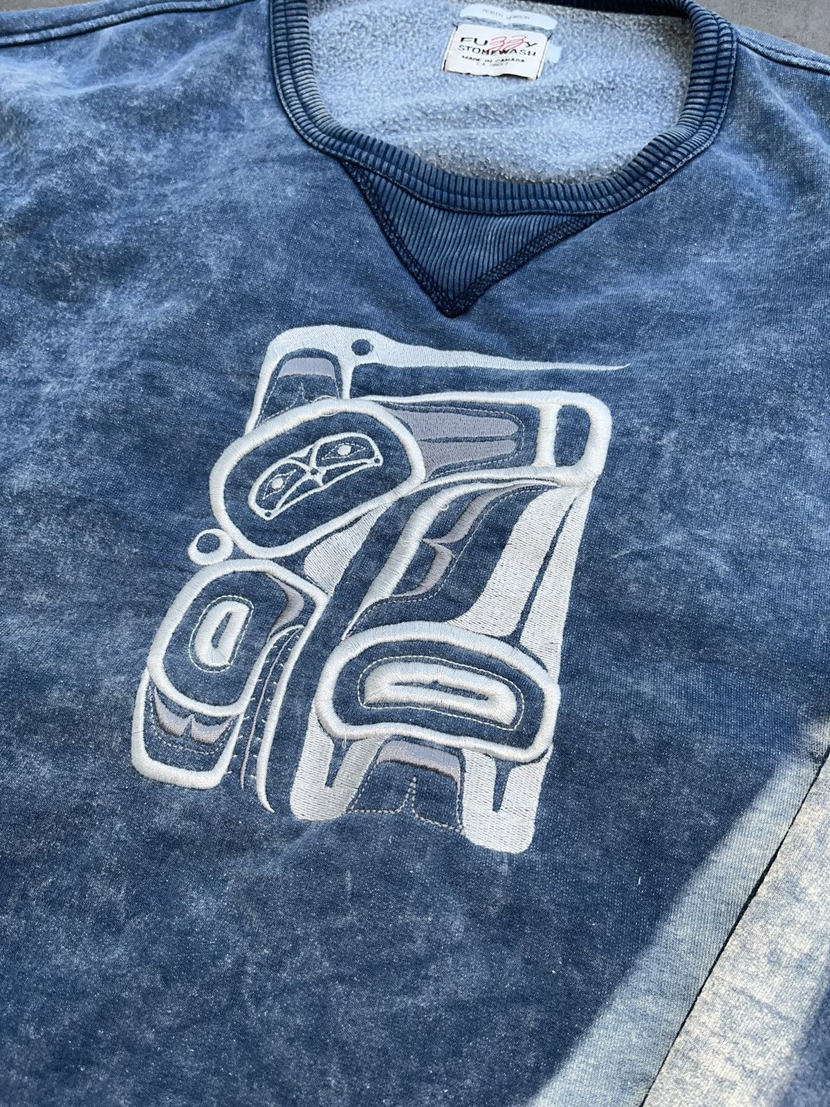 Vintage Fuzzy Stonewash Vintage y2k Sweatshirt Size US XXL / EU 58 / 5 - 2 Thumbnail