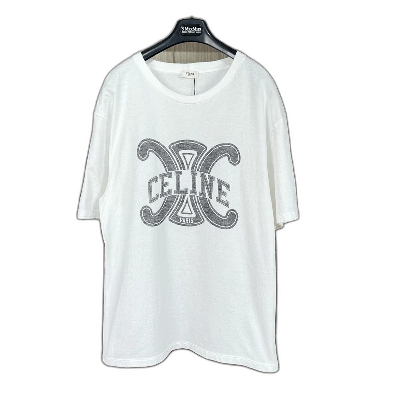 Celine Celine Printed Short Sleeve TShirt in White Size US XS / EU 42 / 0 - 1 Thumbnail