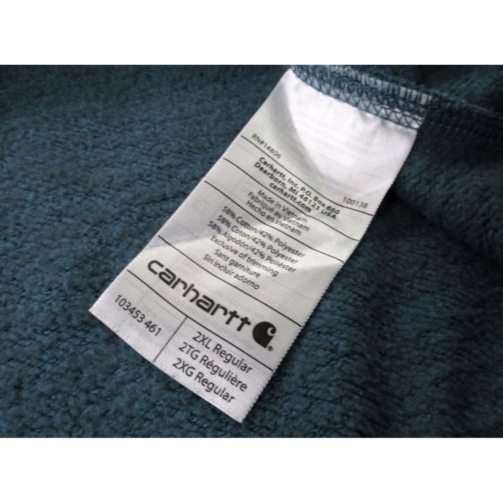 Carhartt Carhartt Hoodie Men 2XL Relaxed Blue Pockets Hooded Thermal Knit Sweatshirt Sweatshirt Logo Outdoor Workwear 90s style Mens Size US XXL / EU 58 / 5 - 7 Thumbnail