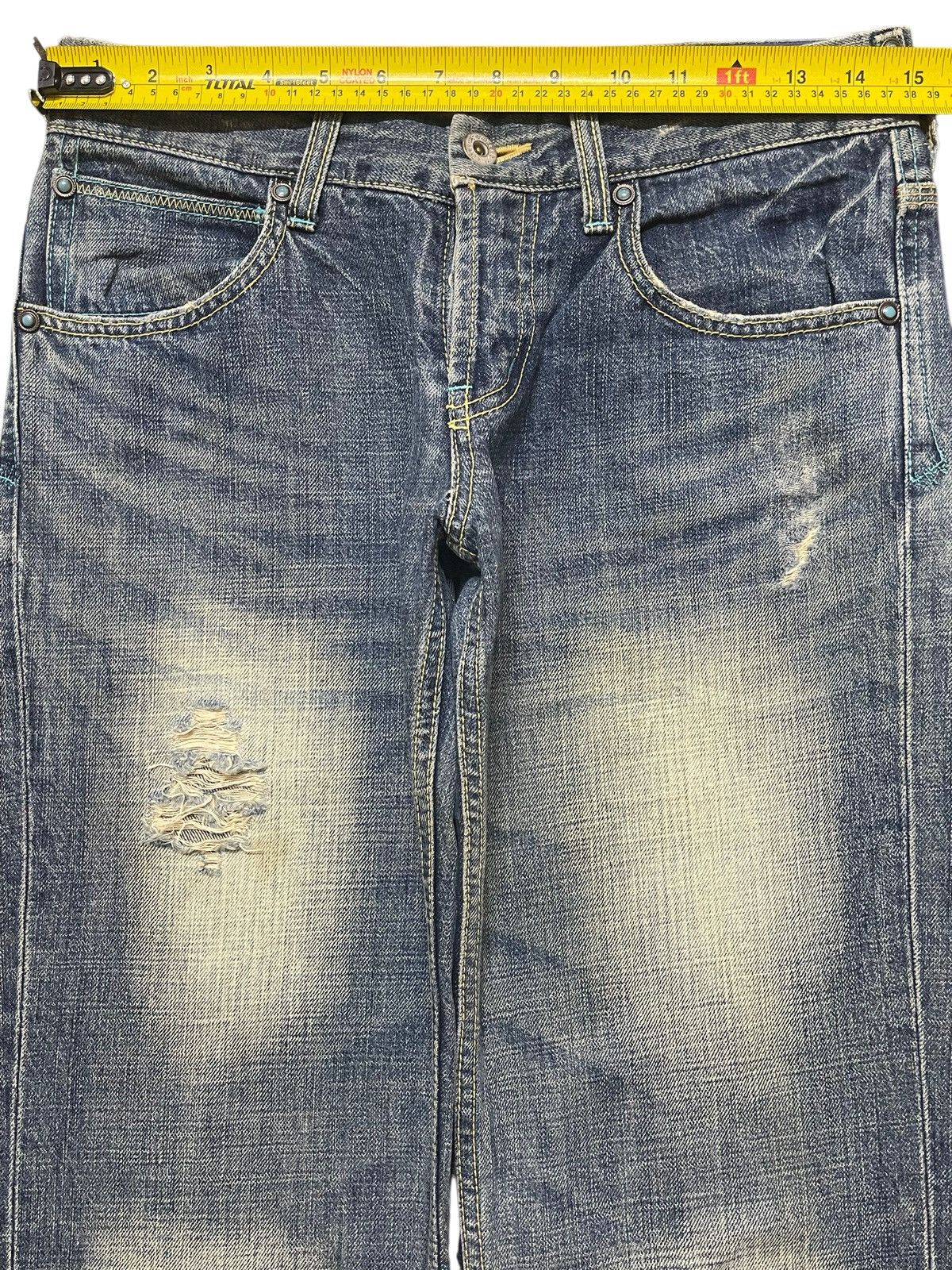 Evisu Vintage Japanese Brand Faded Stone Wash Distress Baggy Jeans Size US 29 - 10 Thumbnail