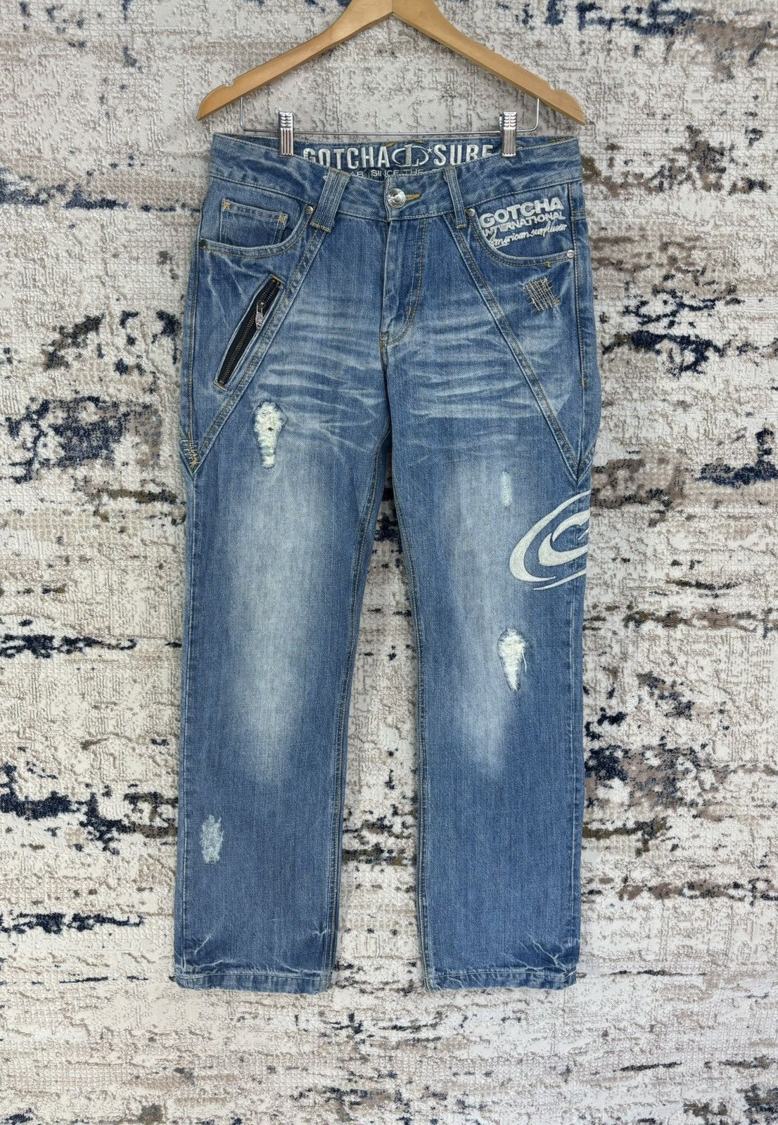 Gotcha × Vintage Vintage Gotcha Surf Embroidered Denim Jeans Size US 32 / EU 48 - 1 Thumbnail