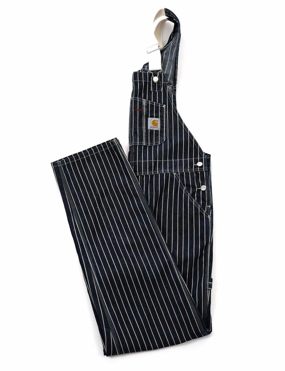 Carhartt Wip Trade Hickory Stripe Overalls Dark Navy Wax Size 27" / US 4 / IT 40 - 1 Thumbnail