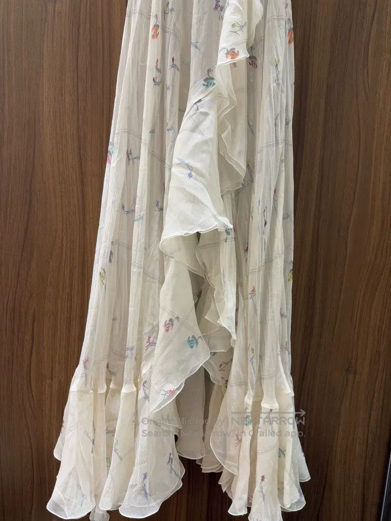 Chanel Chanel Farewell to Lafayet's silk print dress Size XS / US 0-2 / IT 36-38 - 4 Thumbnail