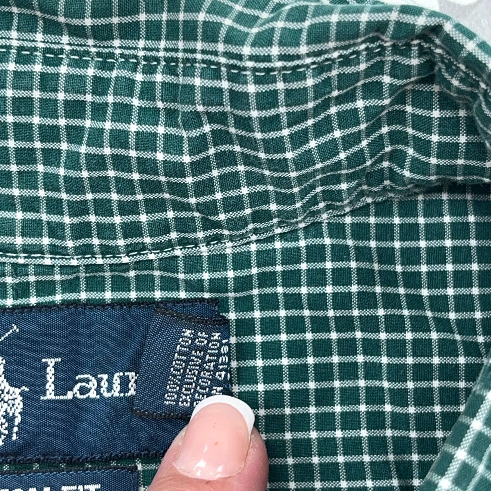 Ralph Lauren Ralph Lauren Shirt Men 18 36 Green Check Button Up Custom Fit Dress Poplin Grid Size 48R - 7 Thumbnail