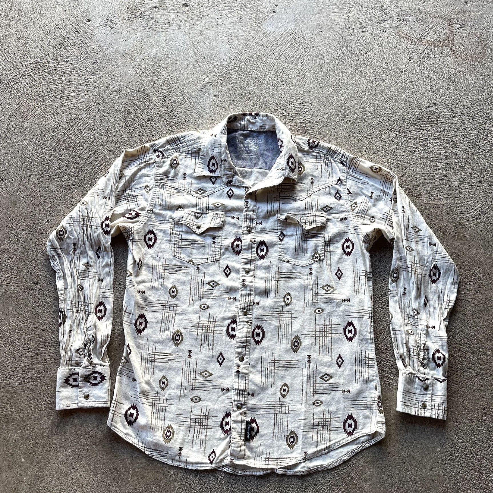 Wrangler Wrangler Men's Button-Up Shirt XL White Rayon Western Cowboy 90s Casual Workwear Size US XL / EU 56 / 4 - 2 Thumbnail