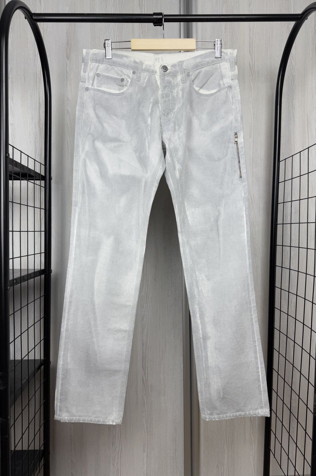 Neil Barrett Neil Barrett grey white faded side zipper pocket pants jeans Size US 33 - 1 Thumbnail