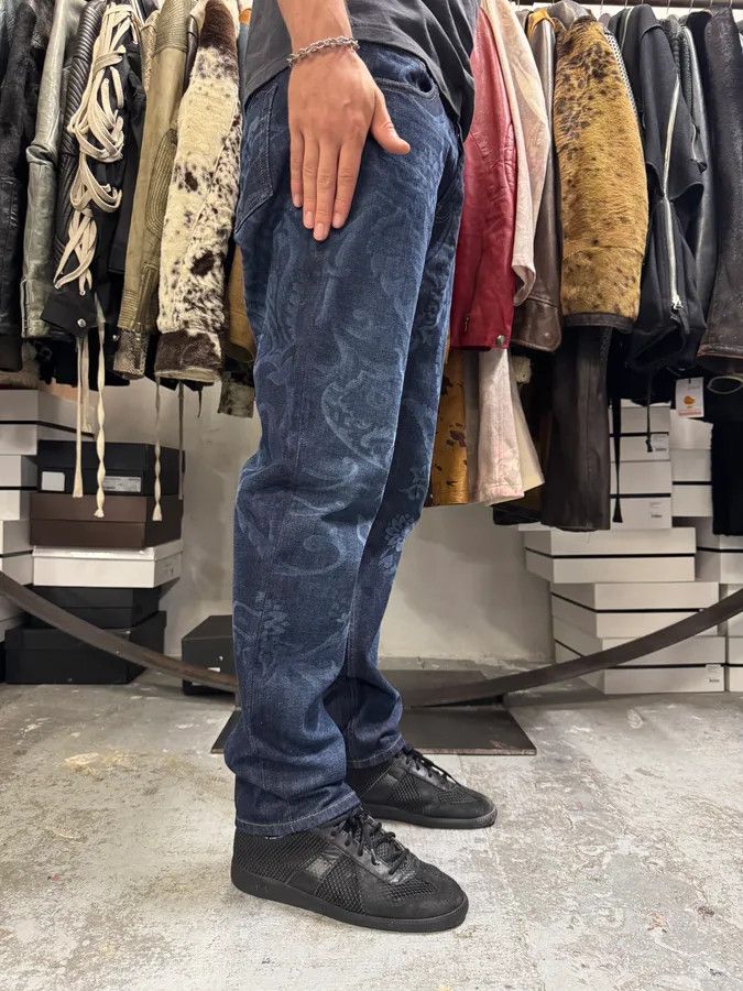 Designer × Gucci × Vintage Gucci Navy Brut Floral Denim Jeans Size US 32 / EU 48 - 3 Thumbnail