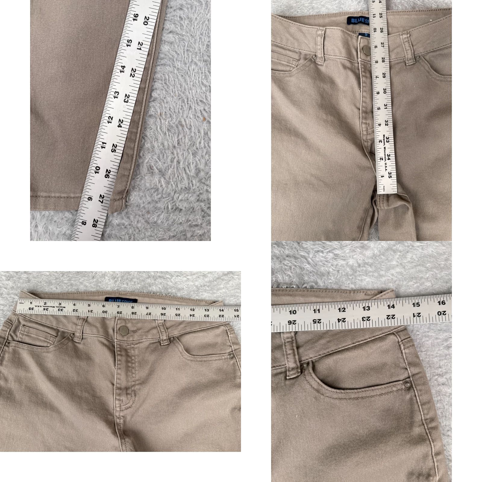 Vintage Blue Spice Jeans Juniors 9 Beige Denim Skinny Cotton Blend Mid Rise 29x28 Jeans Women Size 30" / US 8 / IT 44 - 8 Thumbnail