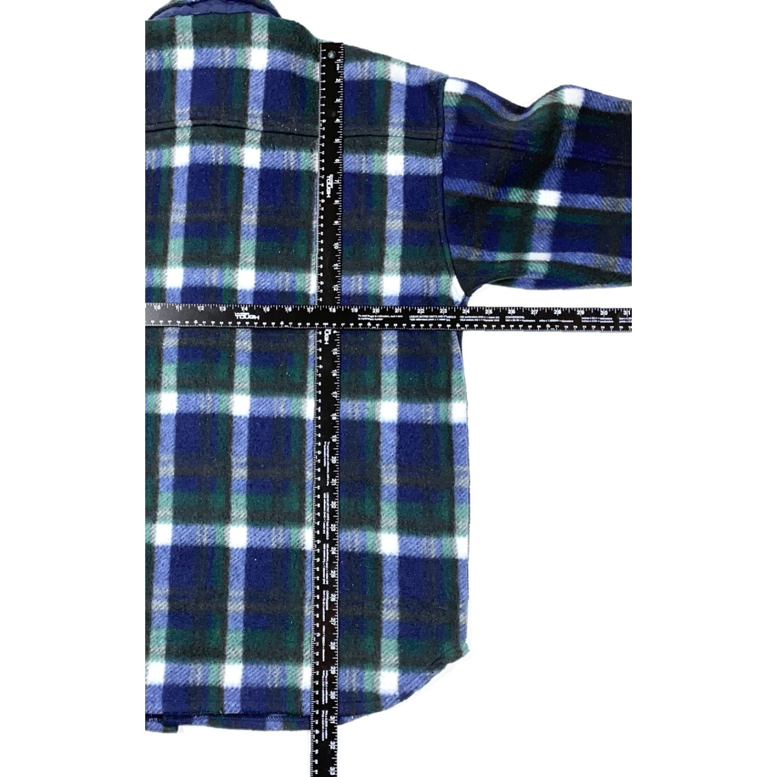Vintage 90s Grunge Style VTG Green Blue Plaid Fleece Jacket Adult Medium Workwear Shirt Size US M / EU 48-50 / 2 - 5 Thumbnail