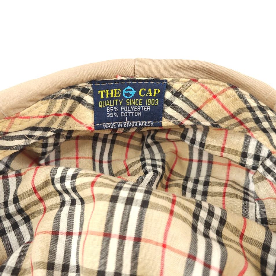 Vintage VINTAGE The Cap Flat Cap Mens One Size Beige 90s Ivy Hat Plaid Lining Size ONE SIZE - 7 Thumbnail