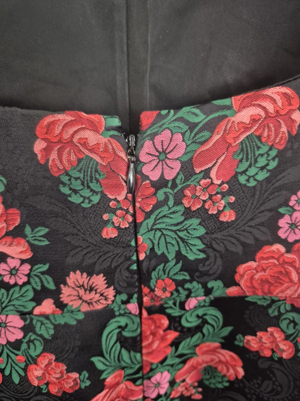 D&G Dress Black Floral Silk Blend Sheath Italy Size 42 (M)