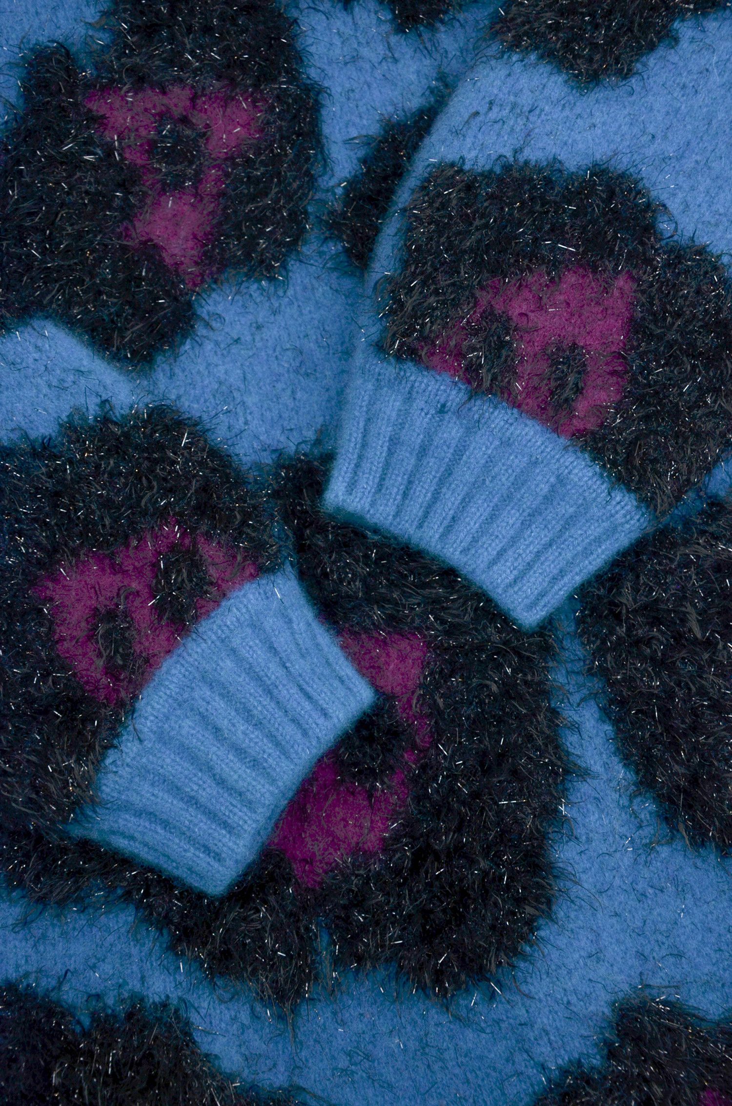 Marc Jacobs Marc Jacobs Fuzzy Leopard Sweater Blue Purple M Size M / US 6-8 / IT 42-44 - 5 Thumbnail