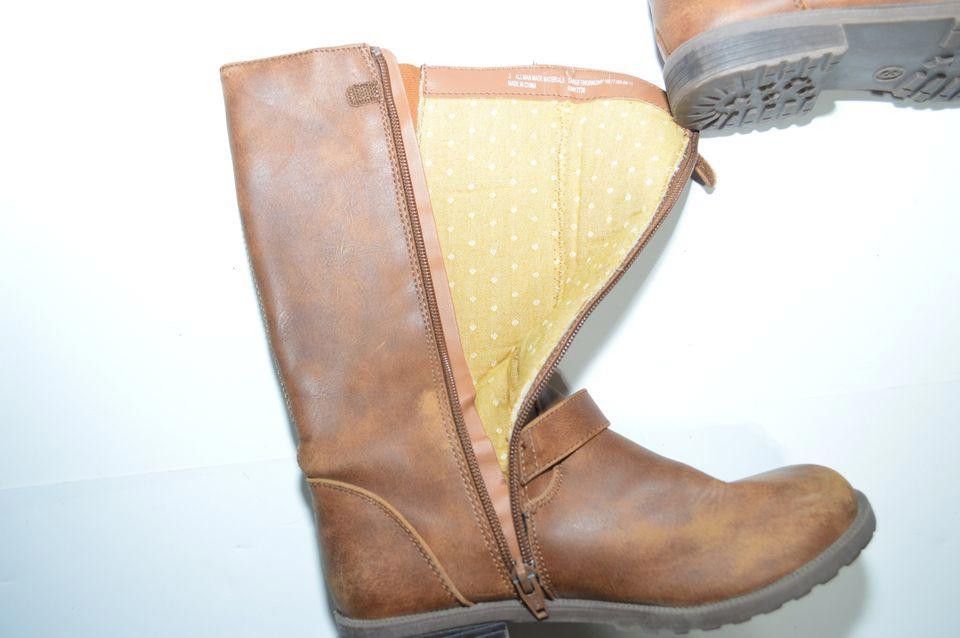 Designer Brown Faux Leather Mid-Calf Buckle Boots - Size 3 Size US 7.5 / IT 37.5 - 5 Thumbnail