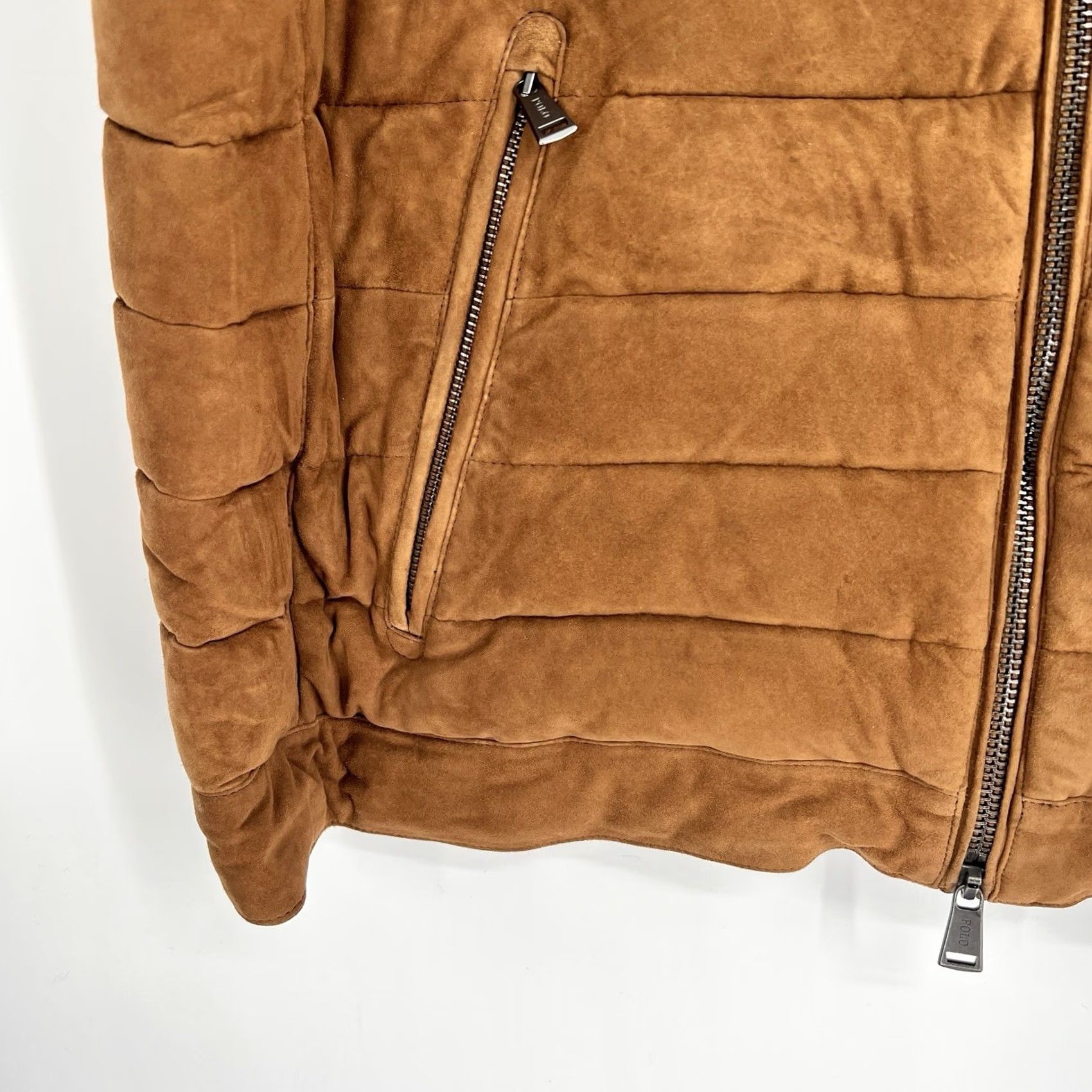 Polo Ralph Lauren VINTAGE Polo Ralph Lauren Vest 2XL Brown Quilted Suede Full Zip Pockets Stand-Up Collar Jacket/Coat Length Mid-Length Mens NWT 898 Size US XXL / EU 58 / 5 - 5 Thumbnail