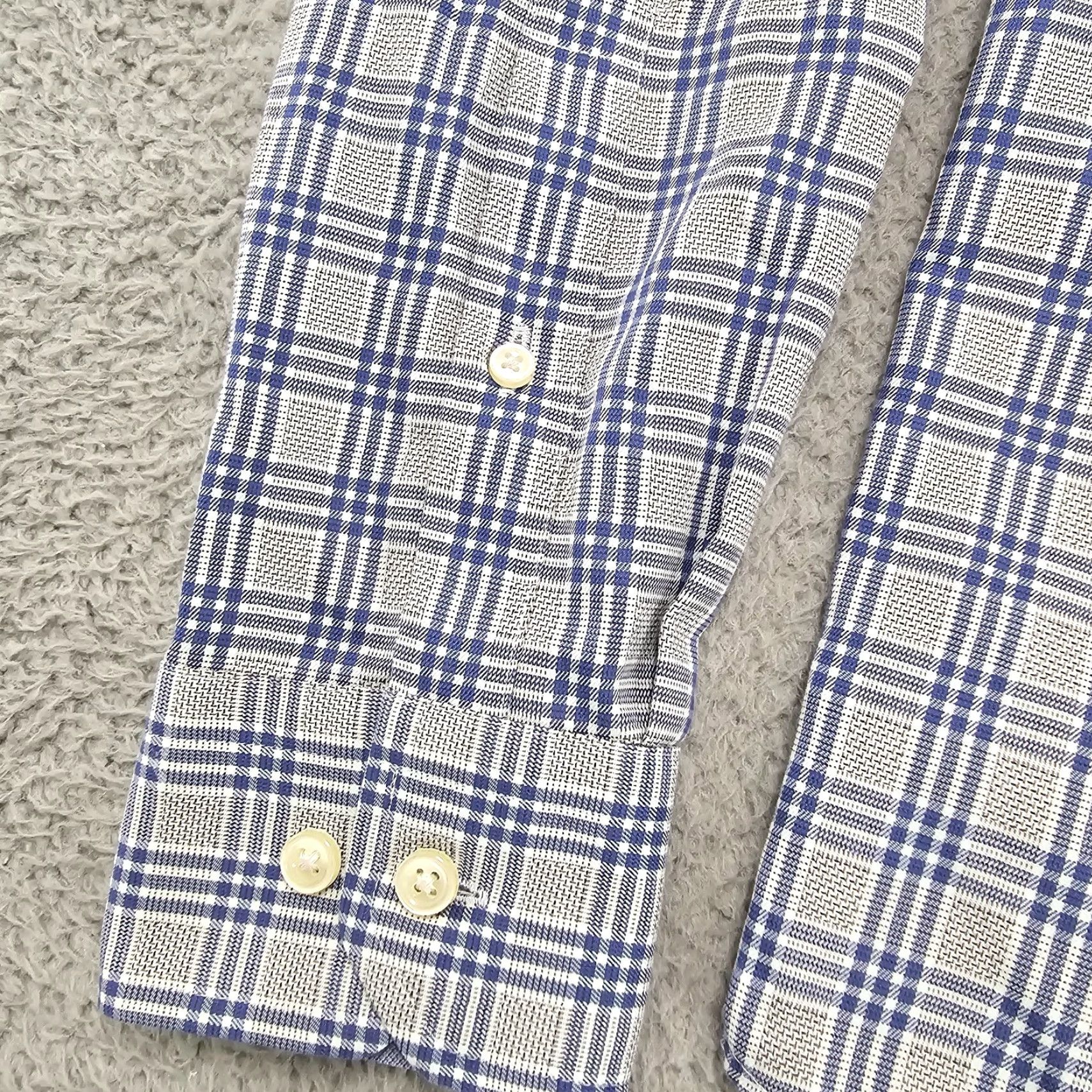 Joseph Abboud Joseph Abboud Shirt Mens M Blue Gray Check Cotton Button Up Long Sleeve Size US M / EU 48-50 / 2 - 4 Thumbnail