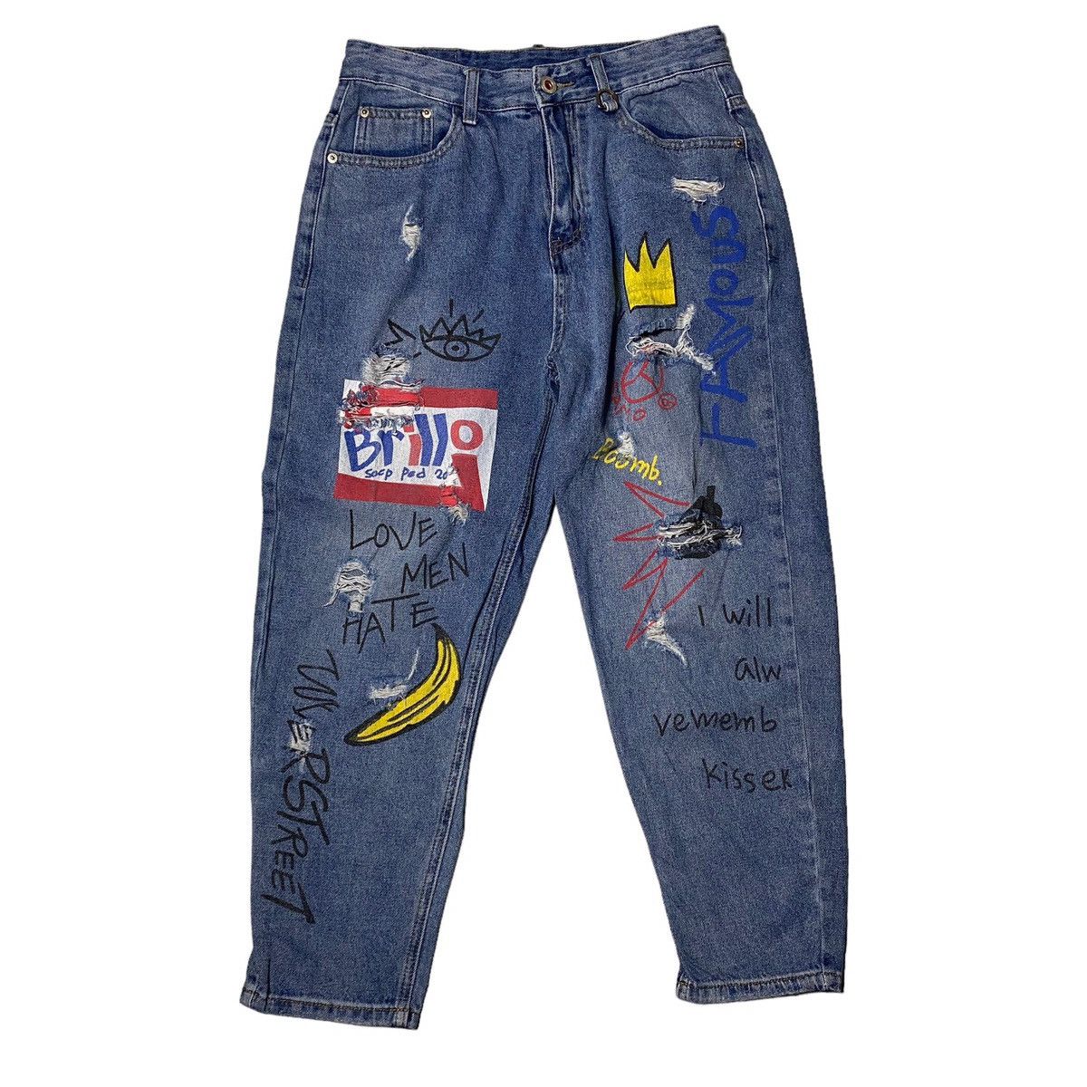 image of Beauty Beast x Hysteric Glamour Flared Jeans Washed Painter Andy Warhol in Denim, Men's (Size 29)