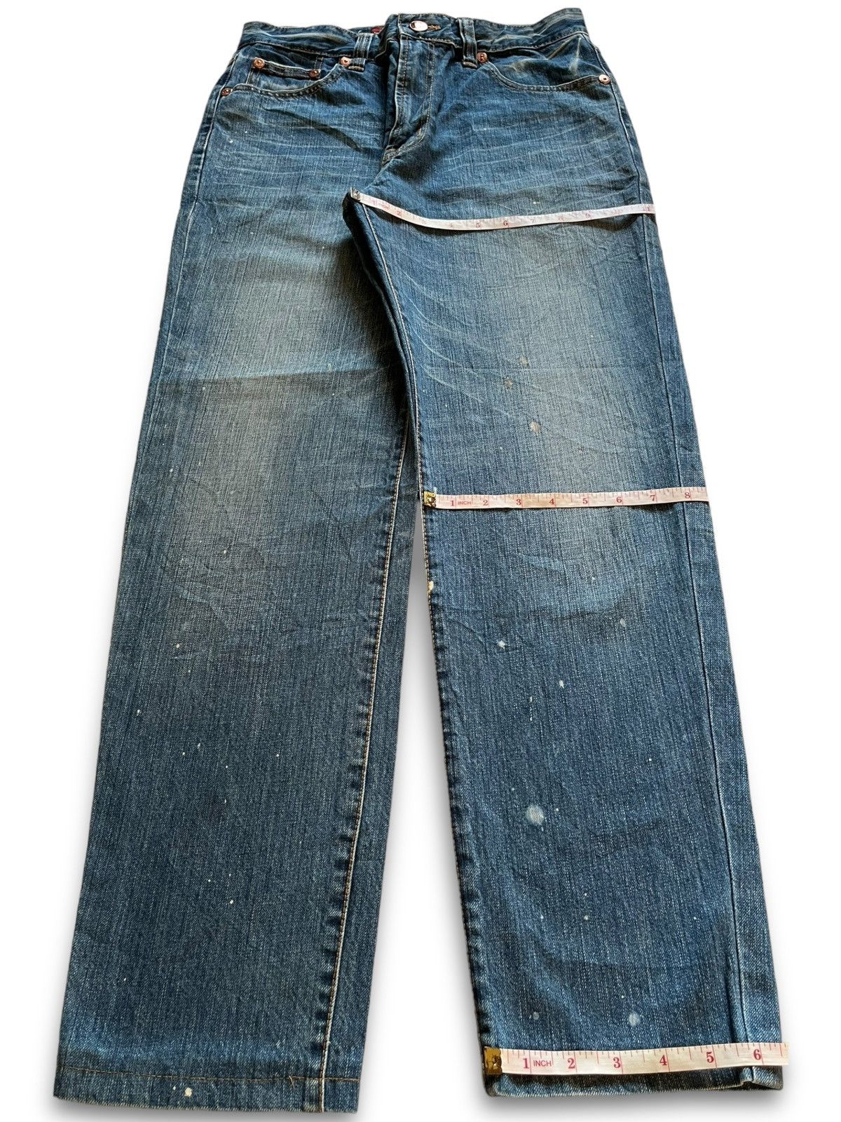 Japanese Brand Vintage Japanese Oniarai Paint Splatter Devil Jeans Size US 29 - 17 Thumbnail