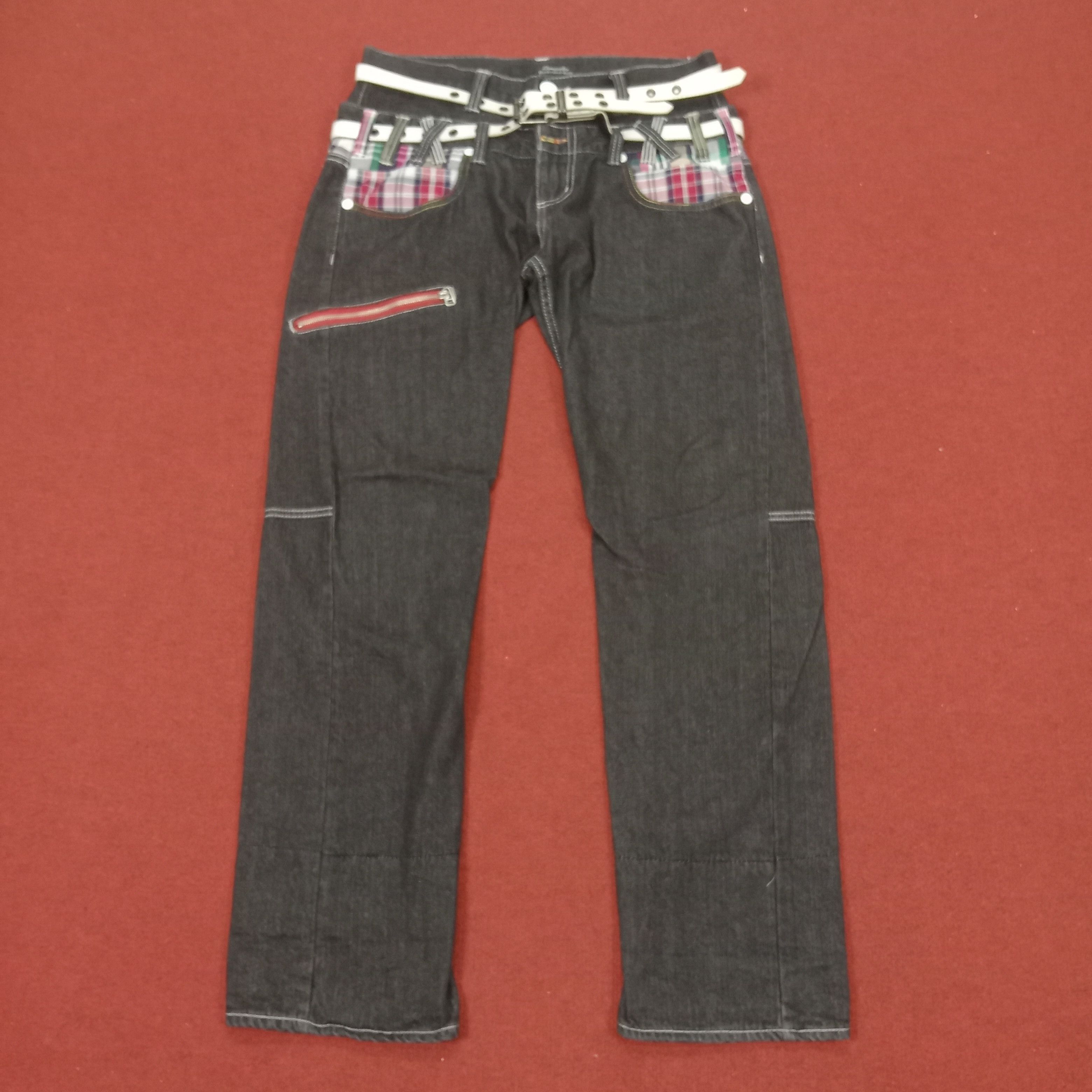 image of Handcrafted x Vintage Dominate Handcraft Rock Punk Style Streetwear Jeans in Black, Men's (Size 32)